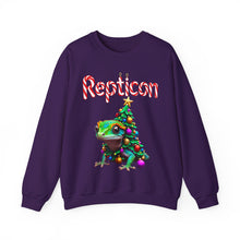 Load image into Gallery viewer, Repticon Unisex Heavy Blend™ Crewneck Sweatshirt w/ Crested Gecko Christmas Tree
