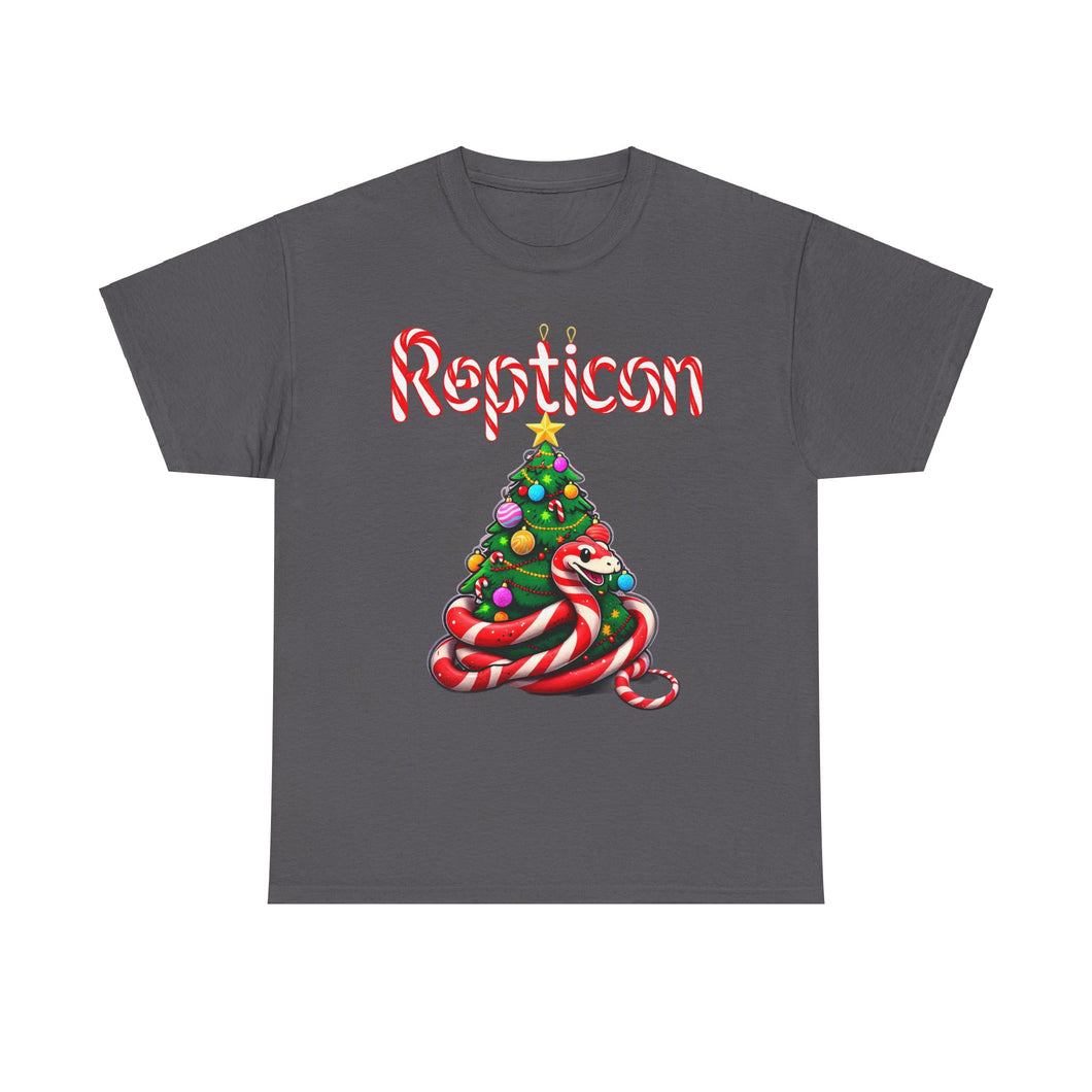 Repticon Unisex Heavy Cotton Tee w/ Candy Cane Christmas Tree