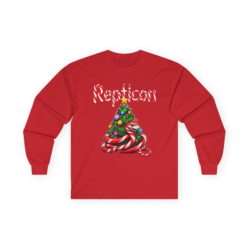 Repticon Unisex Ultra Cotton Long Sleeve Tee w/ Candy Cane Christmas Tree