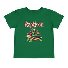 Load image into Gallery viewer, Repticon Toddler Short Sleeve Tee w/ Tortoise Christmas Tree

