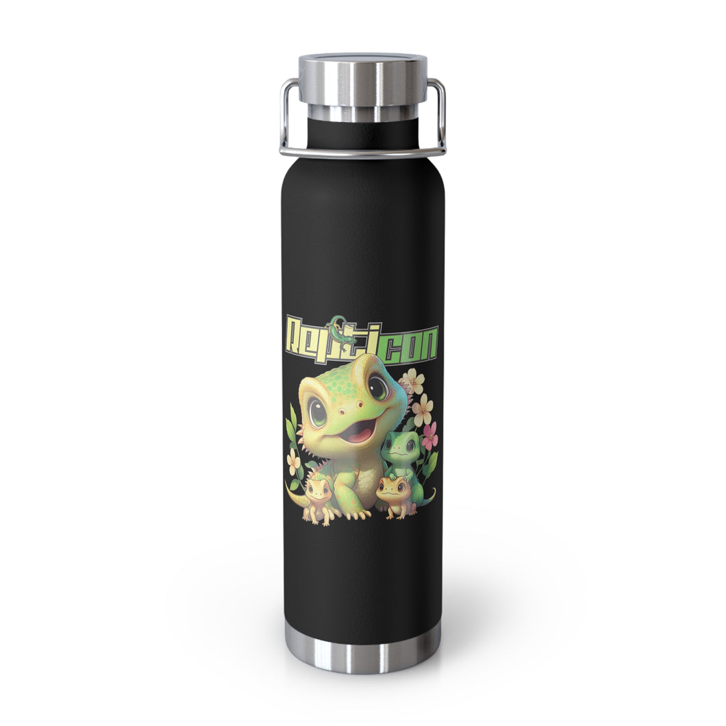 Repticon Copper Vacuum Insulated Bottle, 22oz w/ Lizards