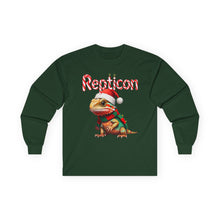Load image into Gallery viewer, Repticon Unisex Ultra Cotton Long Sleeve Tee w/ Bearded Dragon Santa

