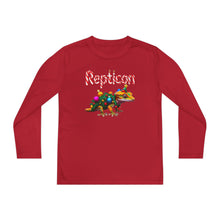 Load image into Gallery viewer, Repticon Youth Long Sleeve Competitor Tee w/ Crested Gecko Christmas Tree
