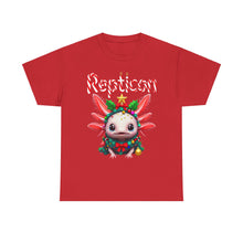 Load image into Gallery viewer, Repticon Unisex Heavy Cotton Tee w/ Axolotl Christmas Tree
