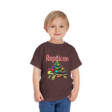 Load image into Gallery viewer, Repticon Toddler Short Sleeve Tee w/ Tortoise Christmas Tree
