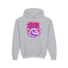 Load image into Gallery viewer, Repticon Youth Heavy Blend Hooded Sweatshirt w/ Valentine Snakes
