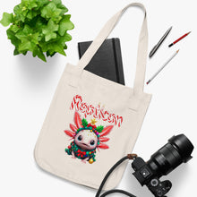 Load image into Gallery viewer, Repticon Organic Canvas Tote Bag w/ Axolotl Christmas Tree
