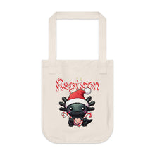 Load image into Gallery viewer, Repticon Organic Canvas Tote Bag w/ Axolotl Santa
