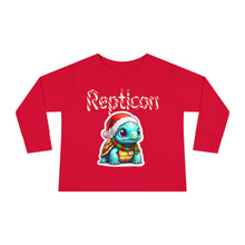 Load image into Gallery viewer, Repticon Toddler Long Sleeve Tee w/ Tortoise Santa
