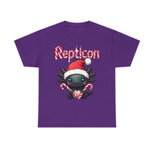 Load image into Gallery viewer, Repticon Unisex Heavy Cotton Tee w/ Axolotl Santa
