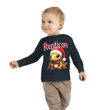 Load image into Gallery viewer, Repticon Toddler Long Sleeve Tee w/ Amphibian Santa
