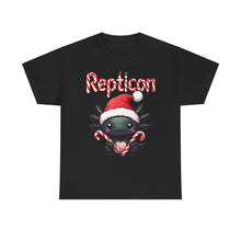Load image into Gallery viewer, Repticon Unisex Heavy Cotton Tee w/ Axolotl Santa
