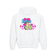 Load image into Gallery viewer, Repticon Youth Heavy Blend Hooded Sweatshirt w/ Valentine Frogs
