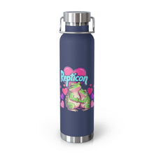 Load image into Gallery viewer, Repticon Copper Vacuum Insulated Bottle, 22oz w/ Valentine Frogs
