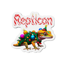Load image into Gallery viewer, Repticon Die-Cut Magnets w/ Crested Gecko Christmas Tree
