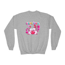 Load image into Gallery viewer, Repticon Youth Crewneck Sweatshirt w/ Valentine Axolotls
