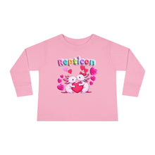 Load image into Gallery viewer, Repticon Toddler Long Sleeve Tee w/ Valentine Axolotls
