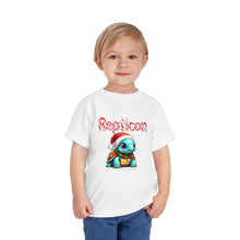 Load image into Gallery viewer, Repticon Toddler Short Sleeve Tee w/ Tortoise Santa
