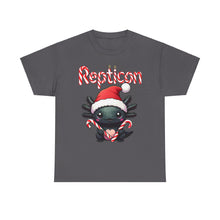 Load image into Gallery viewer, Repticon Unisex Heavy Cotton Tee w/ Axolotl Santa
