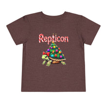 Load image into Gallery viewer, Repticon Toddler Short Sleeve Tee w/ Tortoise Christmas Tree
