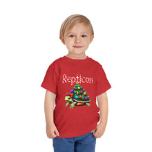 Load image into Gallery viewer, Repticon Toddler Short Sleeve Tee w/ Tortoise Christmas Tree
