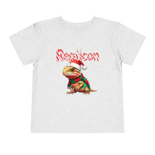 Load image into Gallery viewer, Repticon Toddler Short Sleeve Tee w/ Bearded Dragon Santa
