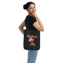 Load image into Gallery viewer, Repticon Organic Canvas Tote Bag w/ Bearded Dragon Santa
