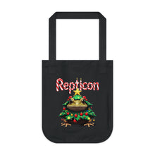 Load image into Gallery viewer, Repticon Organic Canvas Tote Bag w/ Toad Christmas Tree
