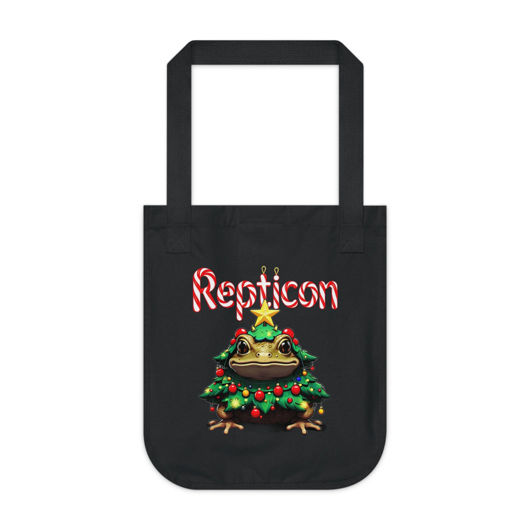 Repticon Organic Canvas Tote Bag w/ Toad Christmas Tree