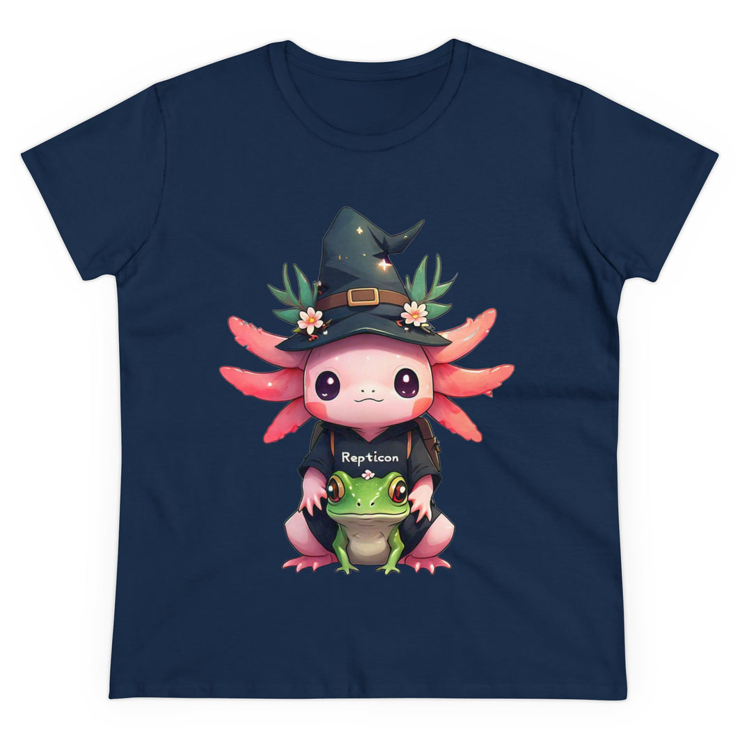 Repticon Women's Midweight Cotton Tee w/ Axolotl