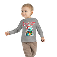 Load image into Gallery viewer, Repticon Toddler Long Sleeve Tee w/ Tortoise Santa
