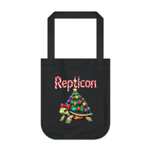Load image into Gallery viewer, Repticon Organic Canvas Tote Bag w/ Tortoise Christmas Tree
