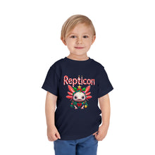 Load image into Gallery viewer, Repticon Toddler Short Sleeve Tee w/ Axolotl Christmas Tree
