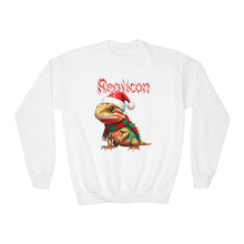 Load image into Gallery viewer, Repticon Youth Crewneck Sweatshirt w/ Bearded Dragon Santa
