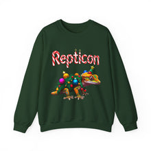 Load image into Gallery viewer, Repticon Unisex Heavy Blend™ Crewneck Sweatshirt w/ Crested Gecko Santa
