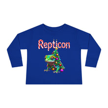 Load image into Gallery viewer, Repticon Toddler Long Sleeve Tee w/ Gecko Christmas Tree
