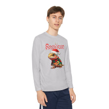 Load image into Gallery viewer, Repticon Youth Long Sleeve Competitor Tee w/ Bearded Dragon Santa
