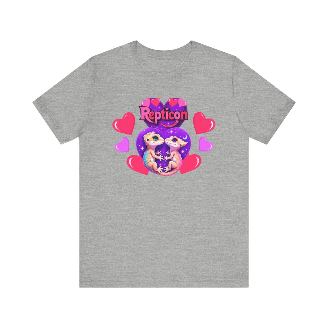 Repticon Unisex Jersey Short Sleeve Tee w/ Valentine Crested Geckos