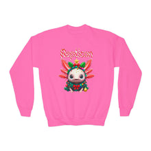 Load image into Gallery viewer, Repticon Youth Crewneck Sweatshirt w/ Axolotl Christmas Tree
