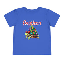 Load image into Gallery viewer, Repticon Toddler Short Sleeve Tee w/ Tortoise Christmas Tree
