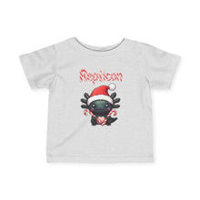 Load image into Gallery viewer, Repticon Infant Fine Jersey Tee w/ Axolotl Santa
