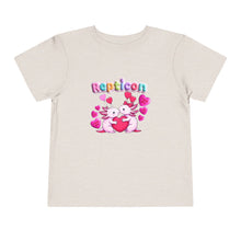 Load image into Gallery viewer, Repticon Toddler Short Sleeve Tee w/ Valentine Axolotls
