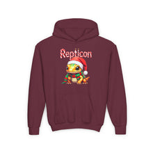 Load image into Gallery viewer, Repticon Youth Heavy Blend Hooded Sweatshirt w/ Amphibian Santa
