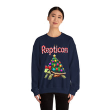 Load image into Gallery viewer, Repticon Unisex Heavy Blend™ Crewneck Sweatshirt w/ Tortoise Christmas Tree
