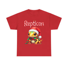 Load image into Gallery viewer, Repticon Unisex Heavy Cotton Tee w/ Amphibian Santa
