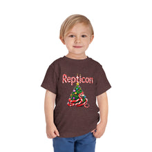 Load image into Gallery viewer, Repticon Toddler Short Sleeve Tee w/ Candy Cane Christmas Tree
