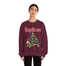 Load image into Gallery viewer, Repticon Unisex Heavy Blend™ Crewneck Sweatshirt w/ Tortoise Christmas Tree

