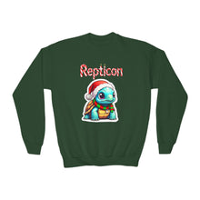 Load image into Gallery viewer, Repticon Youth Crewneck Sweatshirt w/ Tortoise Santa
