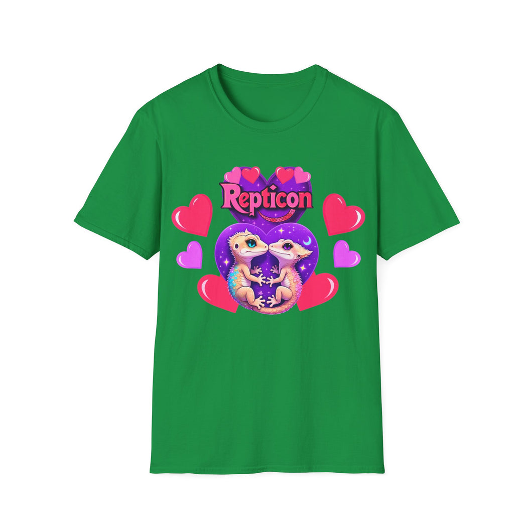 Repticon Unisex Softstyle T-Shirt w/ Valentine Crested Geckos