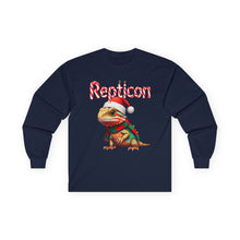 Load image into Gallery viewer, Repticon Unisex Ultra Cotton Long Sleeve Tee w/ Bearded Dragon Santa
